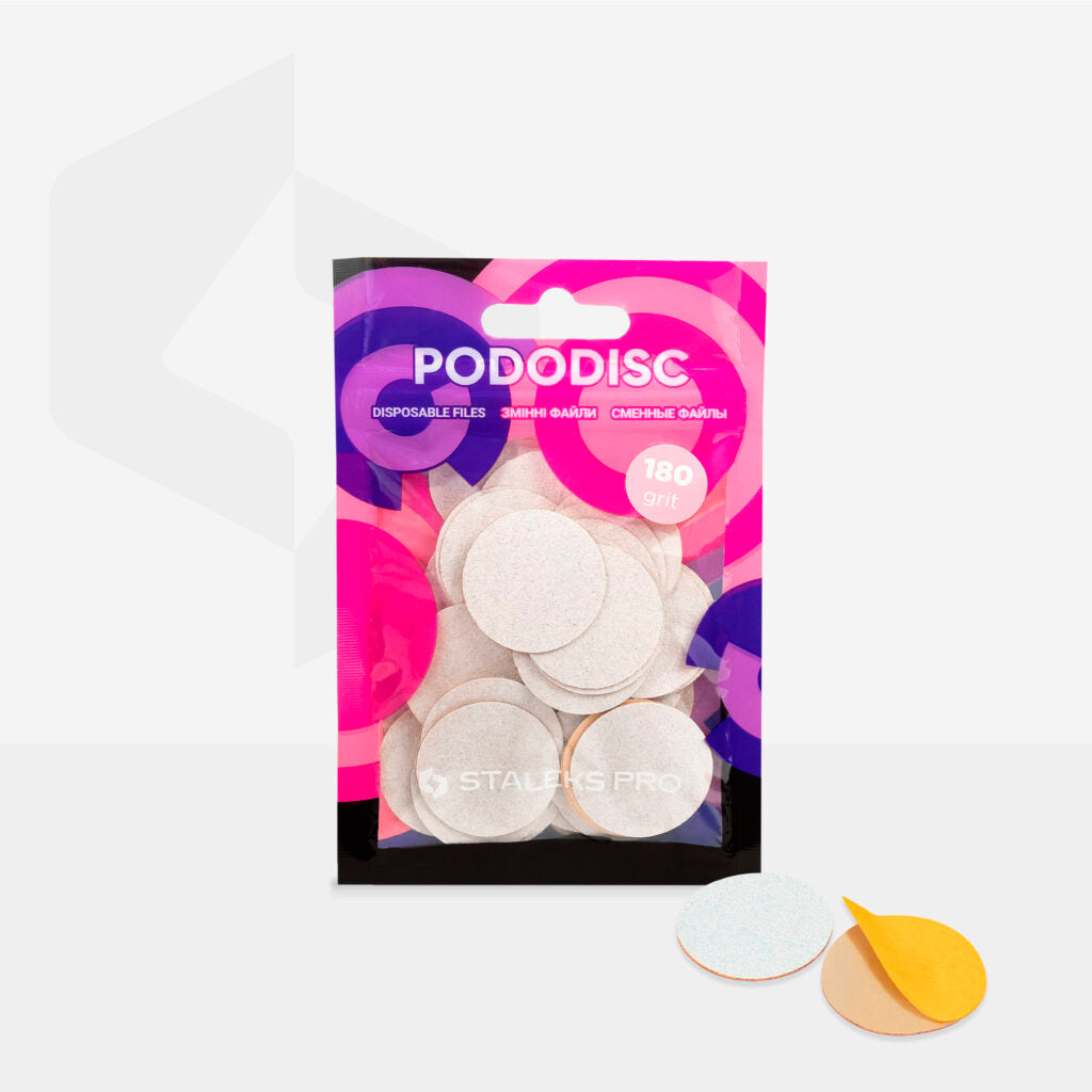 Limes blancs jetables pour disque de pédicure PODODISC L EXPERT grain 180 (50 pièces)