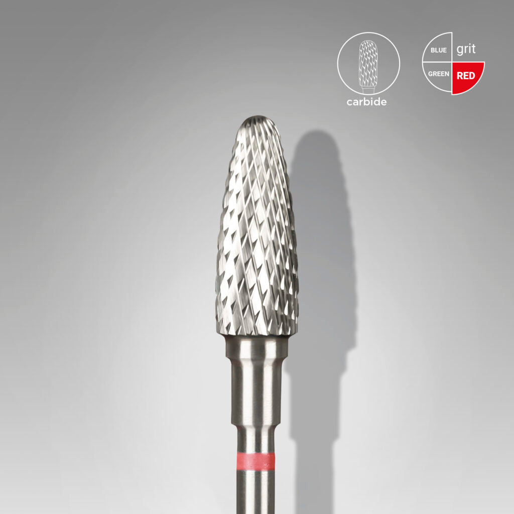 Foret en carbure, « maïs », rouge, diamètre tête 5 mm, partie active 13 mm