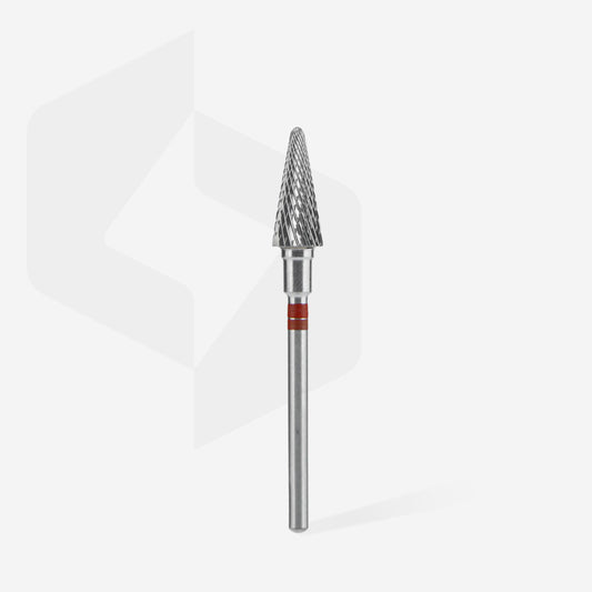 Foret en carbure, « cône », rouge, GAUCHER diamètre tête 6 mm, partie active 14 mm