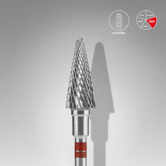Foret en carbure, « cône », rouge, GAUCHER diamètre tête 6 mm, partie active 14 mm