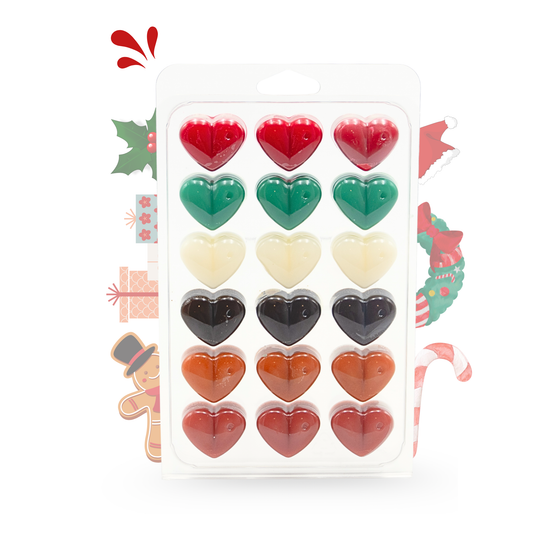 Coffret de 18 galets de cire parfumée cœur