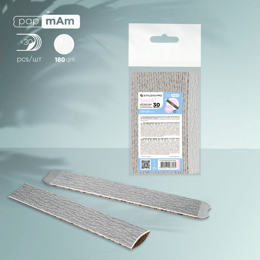 Limes jetables papmAm (base souple) pour lime à ongles simple Staleks Pro Smart 20, grain 180 (30 pièces)