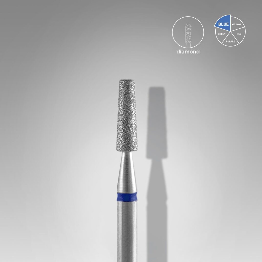 Foret à ongles diamanté, « frustum », BLEU, diamètre de la tête 2,5 mm/partie active 8 mm