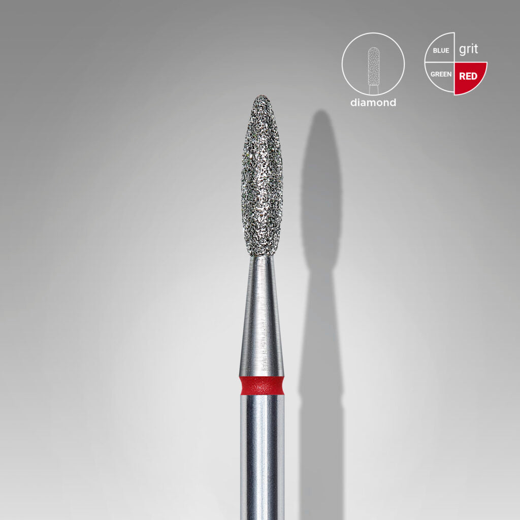 Foret diamanté « flamme », ROUGE, diamètre tête 2.1 mm, partie active 8mm