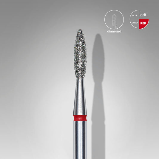 Foret diamanté « flamme », ROUGE, diamètre tête 2.1 mm, partie active 8mm