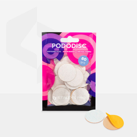 Limes blancs jetables pour disque de pédicure PODODISC L EXPERT grain 80 (50 pièces)