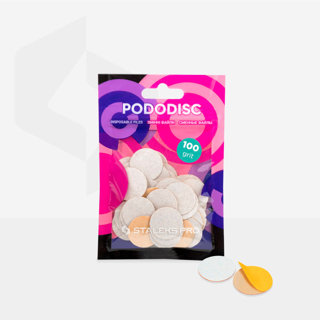 Limes blancs jetables pour disque de pédicure PODODISC M EXPERT grain 100 (50 pièces)