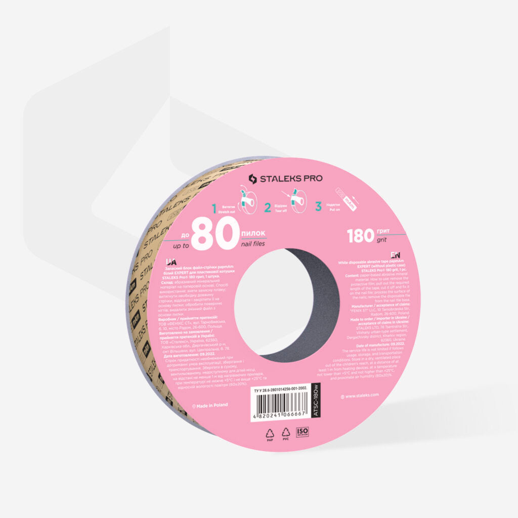 RECHARGE Ruban abrasif blanc jetable papmAm EXPERT grain 180 pour l’étui en plastique (Donut)