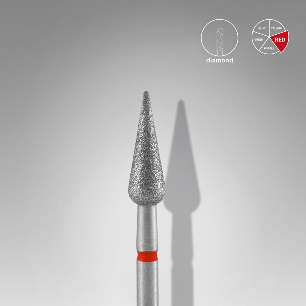 Foret diamanté « tulipe », rouge, diamètre tête 4 mm, partie active 12 mm
