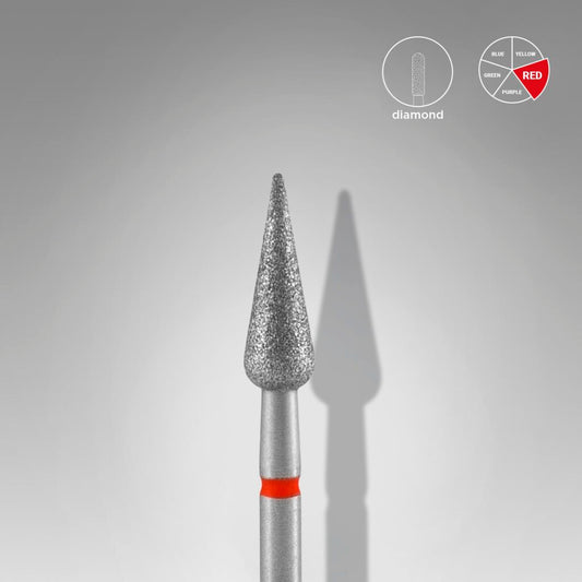 Foret diamanté « tulipe », rouge, diamètre tête 4 mm, partie active 12 mm